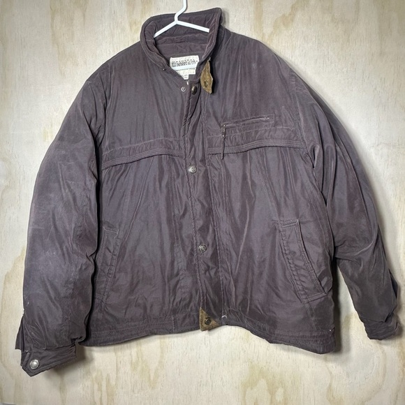 Original Windbreaker Brown Puffer Jacket with High Collar and Insulated Design - Picture 1 of 13